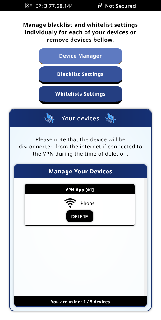 NextGen VPN Protection Dashboard